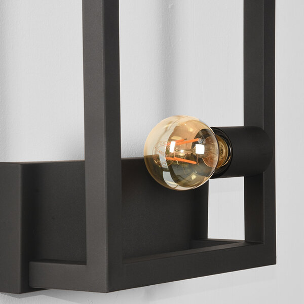 Wandlamp Quadrato | Zwart | Metaal | One Size