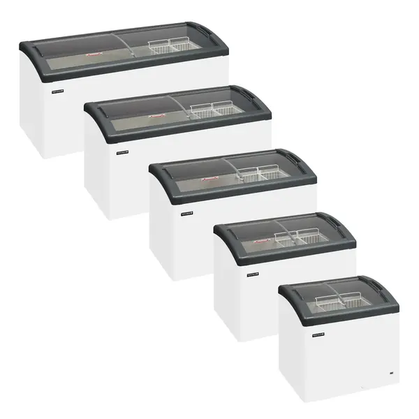 Vrieskist | FOCUS | 161L | Wit/Grijs | -16°C/-23°C | Statisch | Schuifdeksels | Wielen | 720x650x850(h)mm