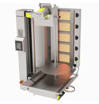 Naomi Grills Robot Dönergrill | Gas | 5 Branders | 19kW (5x 3.8kW) | Max. 120kg | Rotatiemotor Onder | Handsfree Snijden | 720x980x1260(h)mm