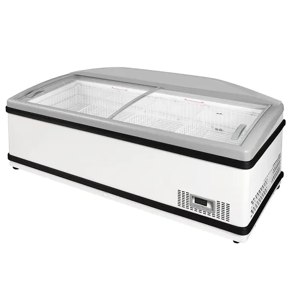 Supermarkt Vrieskist | NEWLINZ | Kopelement | 650L | Wit/Grijs | -16°C/-24°C | Statisch | Schuifdeksels | 1970x865x830(h)mm