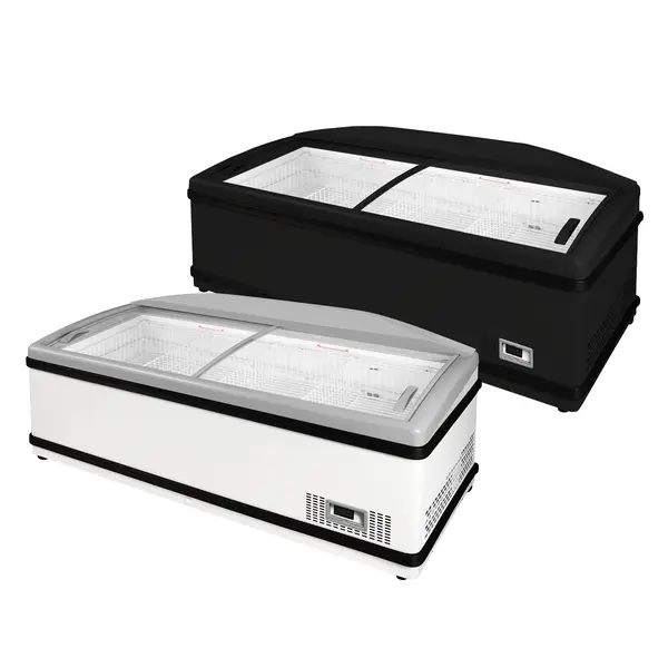 Supermarkt Vrieskist | NEWLINZ | Kopelement | 650L | Wit/Grijs | -16°C/-24°C | Statisch | Schuifdeksels | 1970x865x830(h)mm