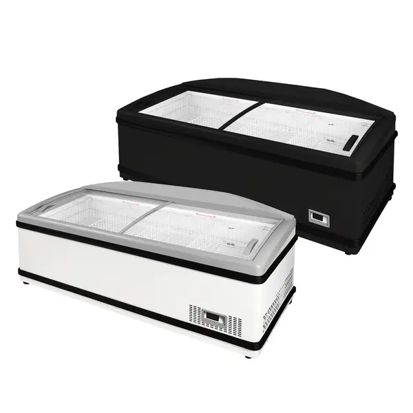 Supermarkt Vrieskist | NEWLINZ | Kopelement | 650L | Zwart | -16°C/-24°C | Statisch | Schuifdeksels | 1970x865x830(h)mm