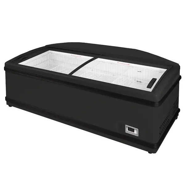 Supermarkt Vrieskist | NEWLINZ | Kopelement | 650L | Zwart | -16°C/-24°C | Statisch | Schuifdeksels | 1970x865x830(h)mm