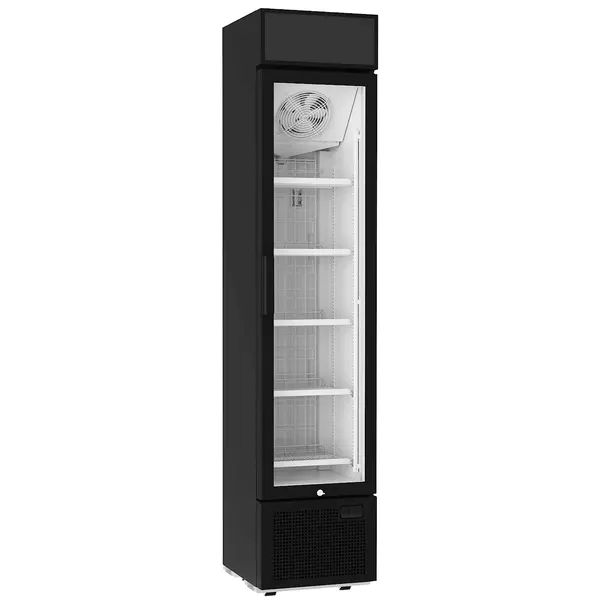 Vrieskast | Smal Model | 190L | Zwart | -12°C/-23°C | Geforceerd | Wielen | 435x531x2016(h)mm