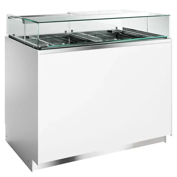 Schepijsvitrine | DELTA NEW | 224L | 12x 5L | -10°C/-20°C | Geforceerd | 2 Temperatuurzones | Koppelbaar | Wielen | 1270x825x1175(h)mm
