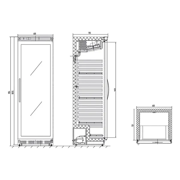 Vrieskast | SERIE U | 400L | Wit | -10°C/-24°C | Geforceerd | Wielen | 600x595x1855(h)mm