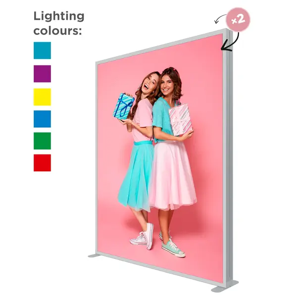 Modulair RGB LED-Frame | LUMIX™ RGB | Aluminium | Dubbelzijdig | Incl. Roltas | 2000x120x2500(h)mm