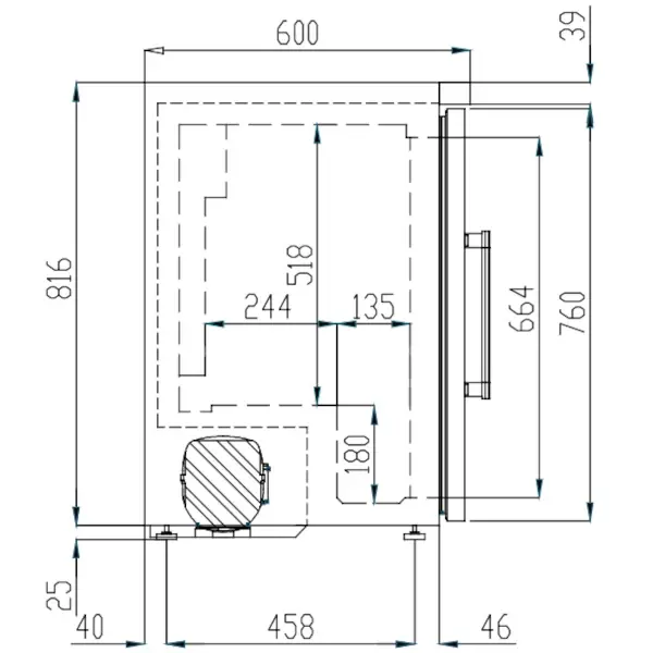 Medische Koelkast | MEDICAL LAB | 145L | Wit | +2°C/+8°C | Geforceerd | Temperatuuralarm | 600x600x830(h)mm