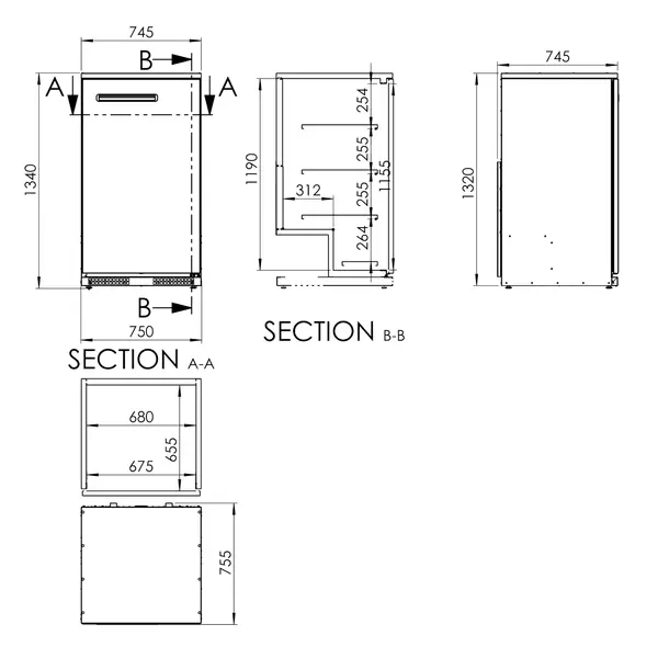 Voorraadkoeler | KSC | Antracietgrijs | 7x 20L (KEG) | +2°C/+10°C | Geforceerd | 745x745x1340(h)mm