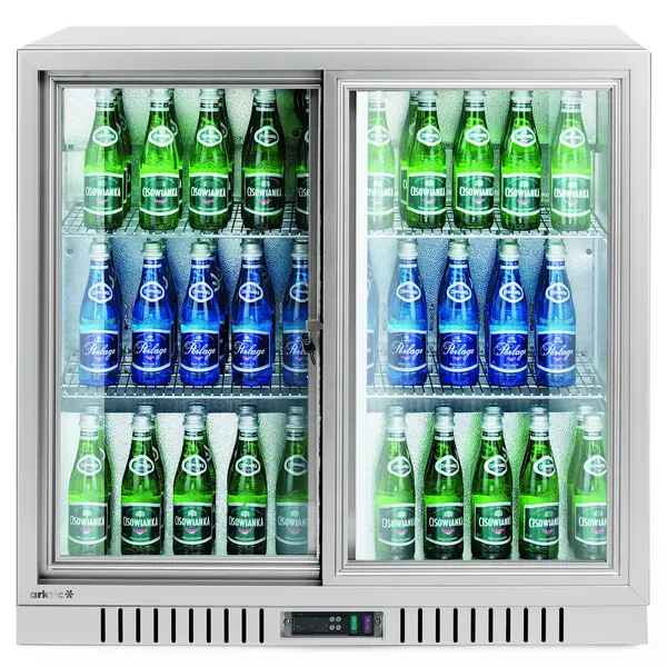 Barkoelkast | 188L | Zilvergrijs | +2°C/+10°C | Statisch + Ventilator | Schuifdeuren | 900x520x840(h)mm