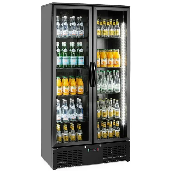 Drankenkoeling | 477L | Zwart | 0°C/+10°C | Statisch + Ventilator | Draaideuren | 900x530x1820(h)mm