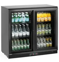 Arktic by HENDI Barkoelkast | 198L | Zwart | 0°C/+10°C | Statisch + Ventilator | Schuifdeuren | 900x520x870(h)mm 