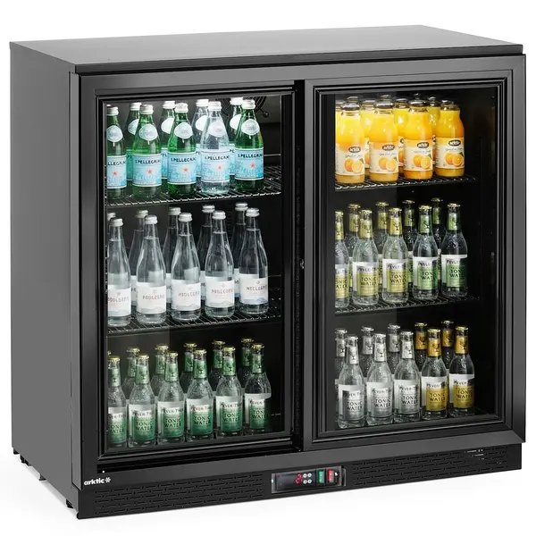 Barkoelkast | 198L | Zwart | 0°C/+10°C | Statisch + Ventilator | Schuifdeuren | 900x520x870(h)mm