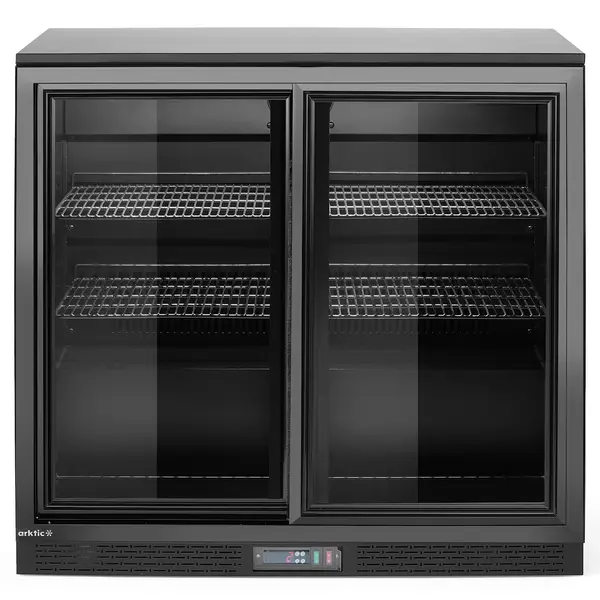 Barkoelkast | 198L | Zwart | 0°C/+10°C | Statisch + Ventilator | Schuifdeuren | 900x520x870(h)mm