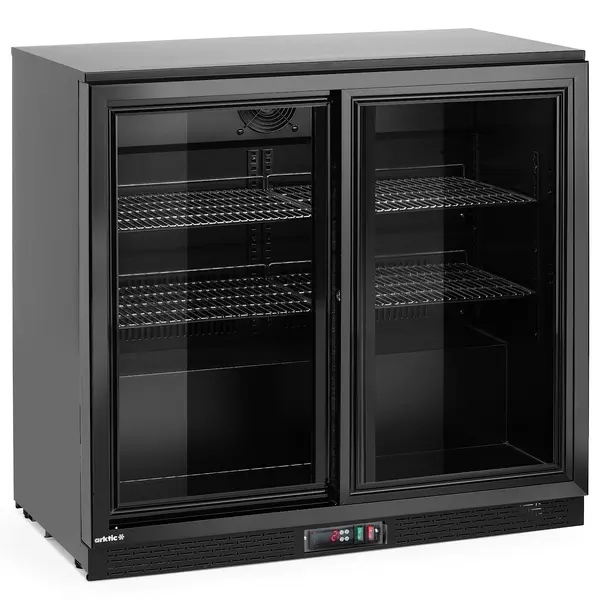 Barkoelkast | 198L | Zwart | 0°C/+10°C | Statisch + Ventilator | Schuifdeuren | 900x520x870(h)mm