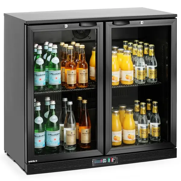 Barkoelkast | 198L | Zwart | 0°C/+10°C | Statisch + Ventilator | Draaideuren | 900x530x870(h)mm