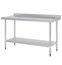 Vogue Werktafel | RVS | Bodemschap | Achteropstand | Zelfmontage | 1500x700x900/960(h)mm