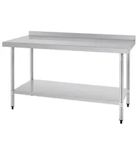 Vogue Werktafel | RVS | Bodemschap | Achteropstand | Zelfmontage | 1500x600x900/960(h)mm 