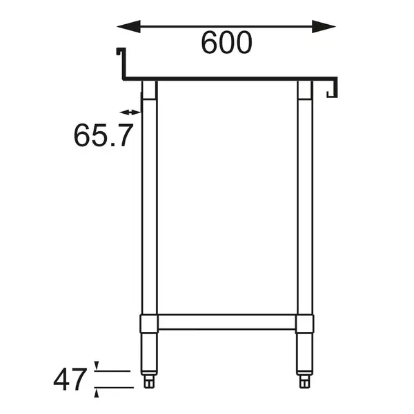 Werktafel | RVS | Bodemschap | Achteropstand | Zelfmontage | 900x600x900/960(h)mm