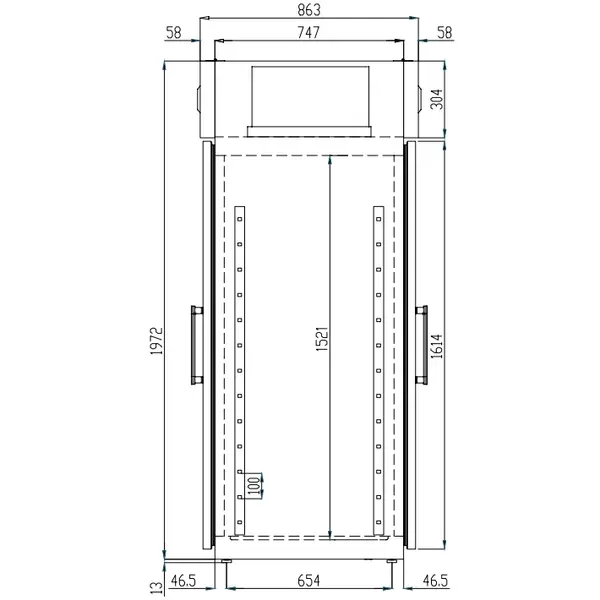 Medische Doorgeefkoelkast | MEDICAL LAB | 565L | Wit | +2°C/+8°C | Geforceerd | Temperatuuralarm | 660x865x1995(h)mm