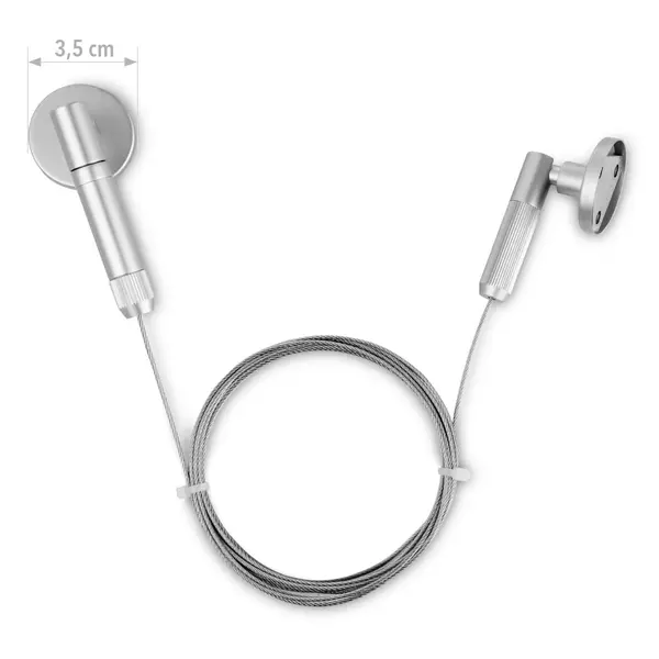 Etalage Ophangsysteem | ROD | Staaldraad/Aluminium | Wand-Wand-Bevestiging | Verstelbare Lengte (300cm)