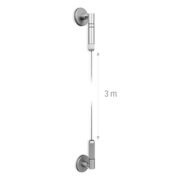 Etalage Ophangsysteem | ROD | Staaldraad/Aluminium | Wand-Wand-Bevestiging | Verstelbare Lengte (300cm)