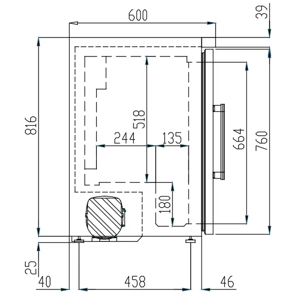 Medische Vrieskast | LABORATORY | 145L | Grijs/Blauw | -10°C/-25°C | Statisch | Temperatuur-/Deuralarm | Licht Ontvlambare Medicatie | 600x600x830(h)mm