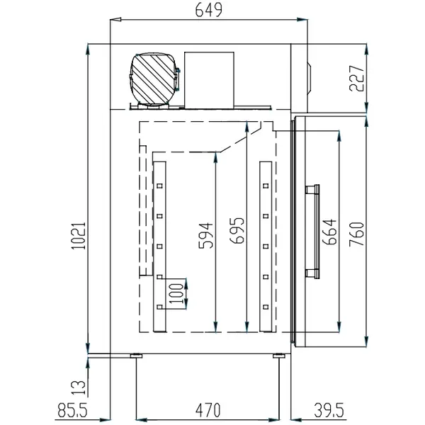 Medische Koelkast | LABORATORY | 175L | Grijs/Blauw | +2°C/+15°C | Geforceerd | Temperatuur-/Deuralarm | Licht Ontvlambare Medicatie | 600x650x1020(h)mm