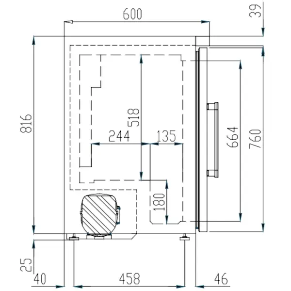 Medische Koelkast | LABORATORY | 175L | Grijs/Blauw | +2°C/+15°C | Geforceerd | Temperatuur-/Deuralarm | 600x650x1035(h)mm