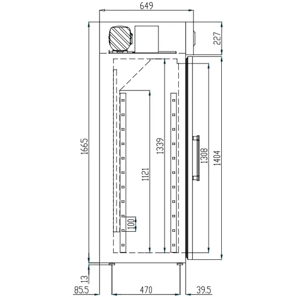Medische Koelkast | LABORATORY | 335L | Grijs/Blauw | +2°C/+15°C | Geforceerd | Temperatuur-/Deuralarm | Licht Ontvlambare Medicatie | 600x650x1680(h)mm