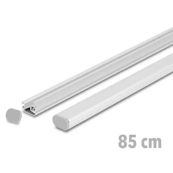 Posterrails | TWIN | Aluminium | Zilvergrijs | Lengte 85cm