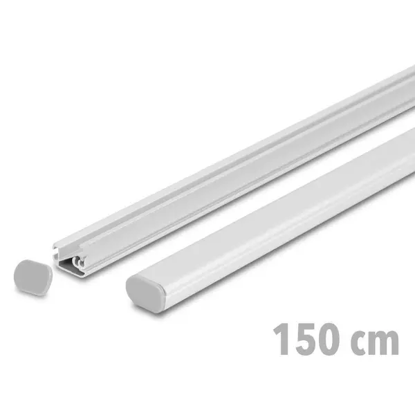 Posterrails | TWIN | Aluminium | Zilvergrijs | Lengte 150cm