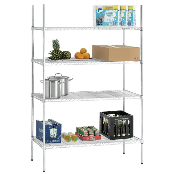 Opbergrek | Staal | 4 Niveaus | Verstelbaar | Zelfmontage | 1210x610x1845(h)mm