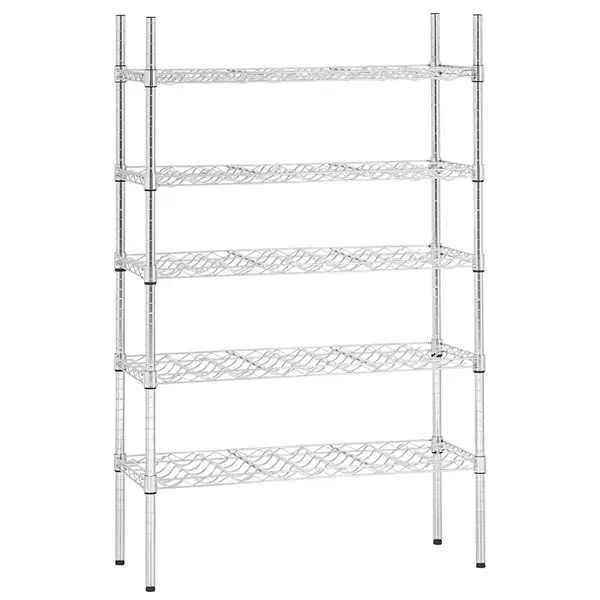 Wijnrek | Staal | 5 Niveaus (130x 75cl) | Verstelbaar | Zelfmontage | 910x355x1405(h)mm