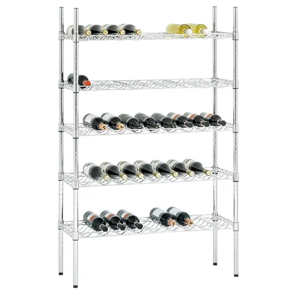 Wijnrek | Staal | 5 Niveaus (130x 75cl) | Verstelbaar | Zelfmontage | 910x355x1405(h)mm