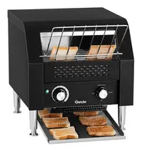 Bartscher Doorlooptoaster | Zwart | Dubbel | Max. 150/u | 2.24kW (230V) | 370x420x390(h)mm 
