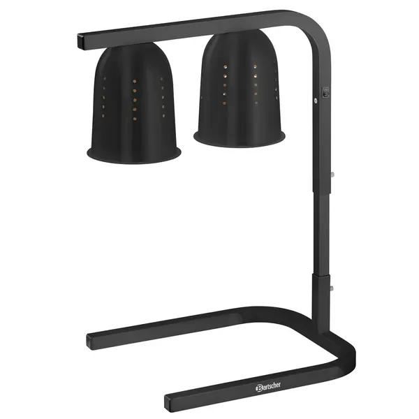 Warmhoudbrug | Zwart | 1/1 GN | Verstelbare Hoogte | 2x 250W | Incl. Lampen | 350x510x590/790(h)mm