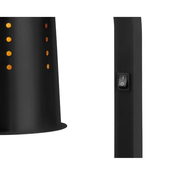 Warmhoudbrug | Zwart | 1/1 GN | Verstelbare Hoogte | 2x 250W | Incl. Lampen | 350x510x590/790(h)mm