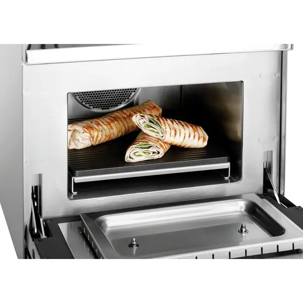 Grillplaat | SNACKJET 200/500 | Aluminium (Antiaanbaklaag) | Dubbelzijdig (Glad/Gegroefd) | 290x282x10(h)mm