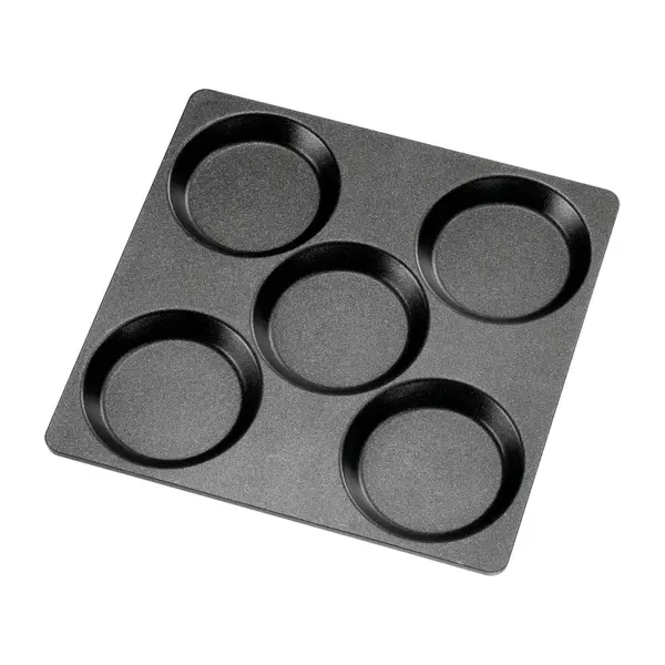 Eierbakplaat | SNACKJET 200/500 | Aluminium (Antiaanbaklaag) | 5x Ø110x15 | 292x282x20(h)mm