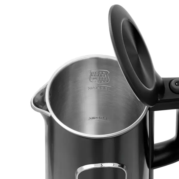 Waterkoker | Grijs/Zwart | 1.5L | 40°C/100°C | Warmhoudfunctie | Afneembare Kan | Touchbediening | 1.8kW (230V) | 220x160x260(h)mm