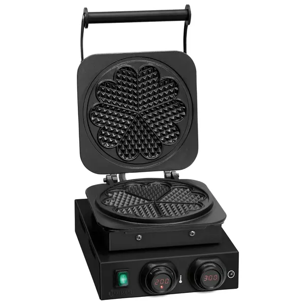 Wafelijzer | Enkel | Hartvormige Wafels | 50°C/300°C | 2.2kW (230V) | Timer | 285x470x225(h)mm