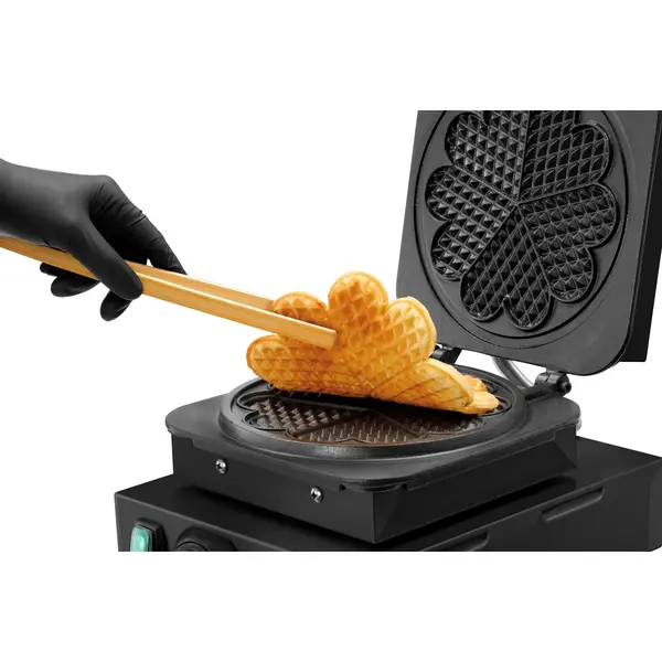 Wafelijzer | Enkel | Hartvormige Wafels | 50°C/300°C | 2.2kW (230V) | Timer | 285x470x225(h)mm