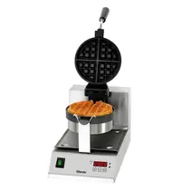 Bartscher Wafelijzer Deluxe 1BW170D | 1kW | Wafelgrootte Ø170x35(h)mm | 260x505x320(h)mm