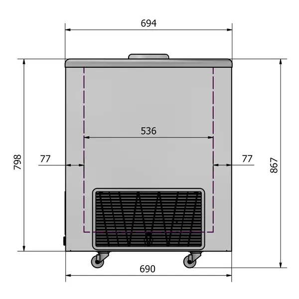 Vrieskist | CUBE | 205L | Wit | -16°C/-23°C | Statisch | Schuifdeksels | Wielen | 764x694x867(h)mm