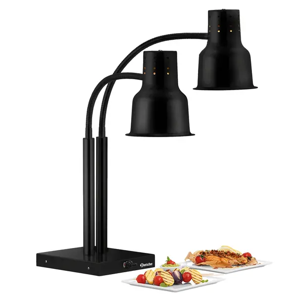 Warmhoudlamp | Zwart | Flexibel | 2x 250W | Incl. Lampen | 335x520x700(h)mm