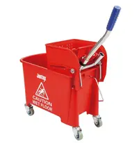 Jantex Rolemmer + Wringer | KENTUCKY | 20L | Rood (Kleurcodering) | Schoon-/Vuilwaterscheiding | 350x280x480(h)mm