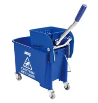 Jantex Rolemmer + Wringer | KENTUCKY | 20L | Blauw (Kleurcodering) | Schoon-/Vuilwaterscheiding | 350x280x480(h)mm