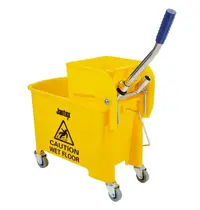 Jantex Rolemmer + Wringer | KENTUCKY | 20L | Geel (Kleurcodering) | Schoon-/Vuilwaterscheiding | 350x280x480(h)mm