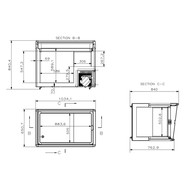 Koel-/Vrieskist | LOTTE | 336L | Wit | -18°C/-25°C & 0°C/+10°C | Statisch | Schuifdeksels | Wielen | 1034x653x840(h)mm